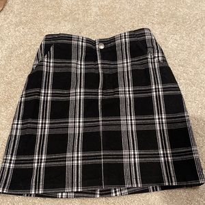Hollister black and white plaid button skirt - ultra high rise